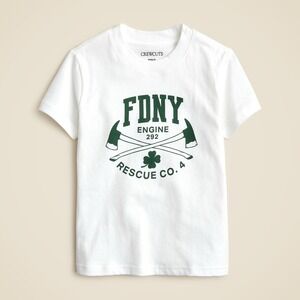NWT!! J. CREW Crewcuts Kids'‎ FDNY Limited Edition Short Sleeve Shamrock L 10-11